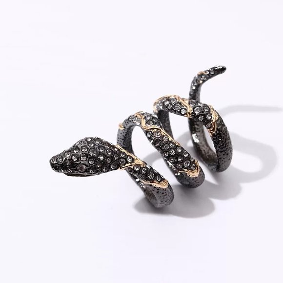 ALEXIS BITTAR • Jardin De Papillon Snake Wrap Ring - Picture 7 of 8